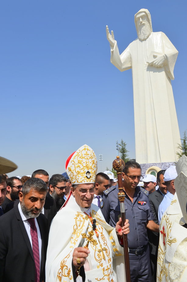 Saintly Statue Lebanon’s Humble St. Charbel Now a Towering Presence