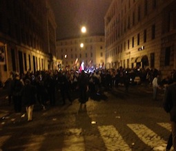 Early morning crowds in streets near St. Peter's Square